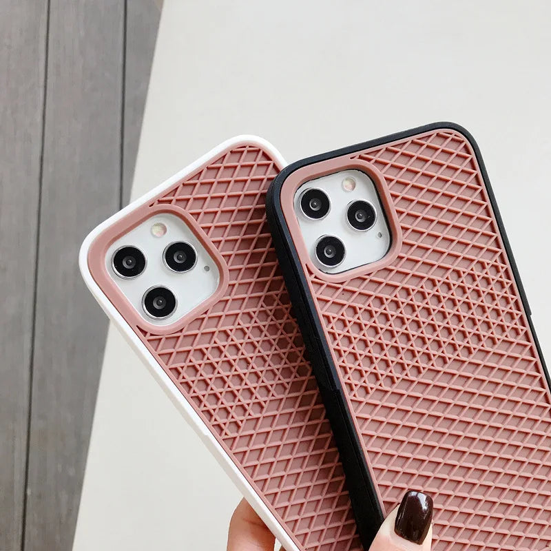 Waffle Sole Silicone iPhone Case — All Models | Vans-Style Grip Cover