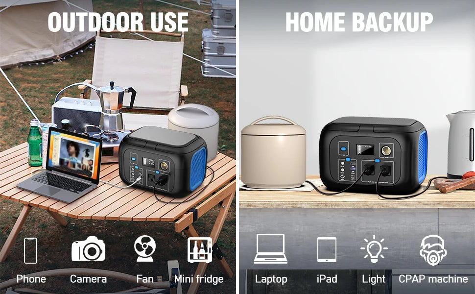 Portable Power Station - Solar Generator for Camping & Home