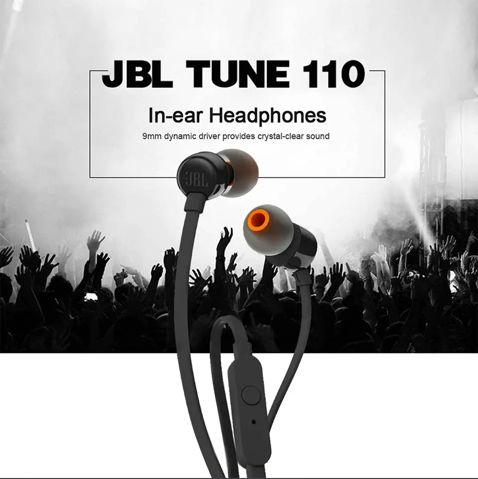 JBL TUNE Wired Earphones — Deep Bass In-Ear Headset with Microphone