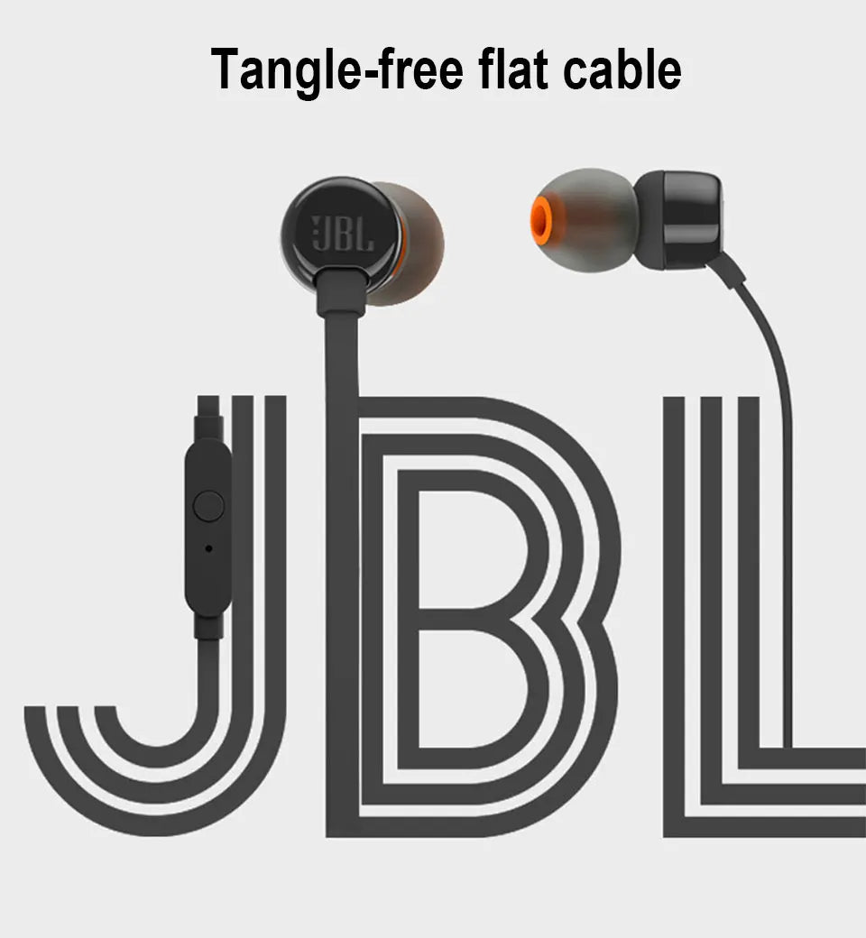 JBL TUNE Wired Earphones — Deep Bass In-Ear Headset with Microphone