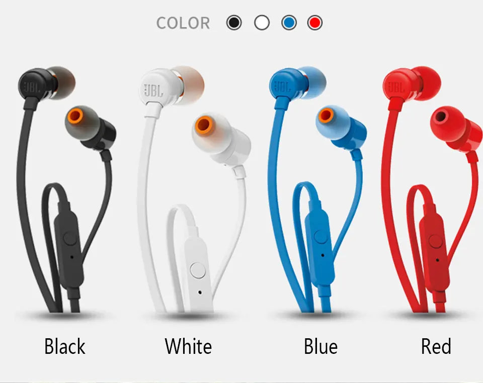 JBL TUNE Wired Earphones — Deep Bass In-Ear Headset with Microphone