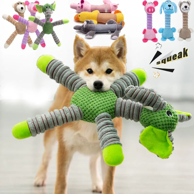 Large Squeaky Animal Plush Toy — Durable Chew & Molar Training Toy for Dogs