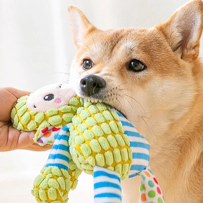 Squeaky Plush Pet Toy — Cute Animal Chew Toy for Dogs & Cats