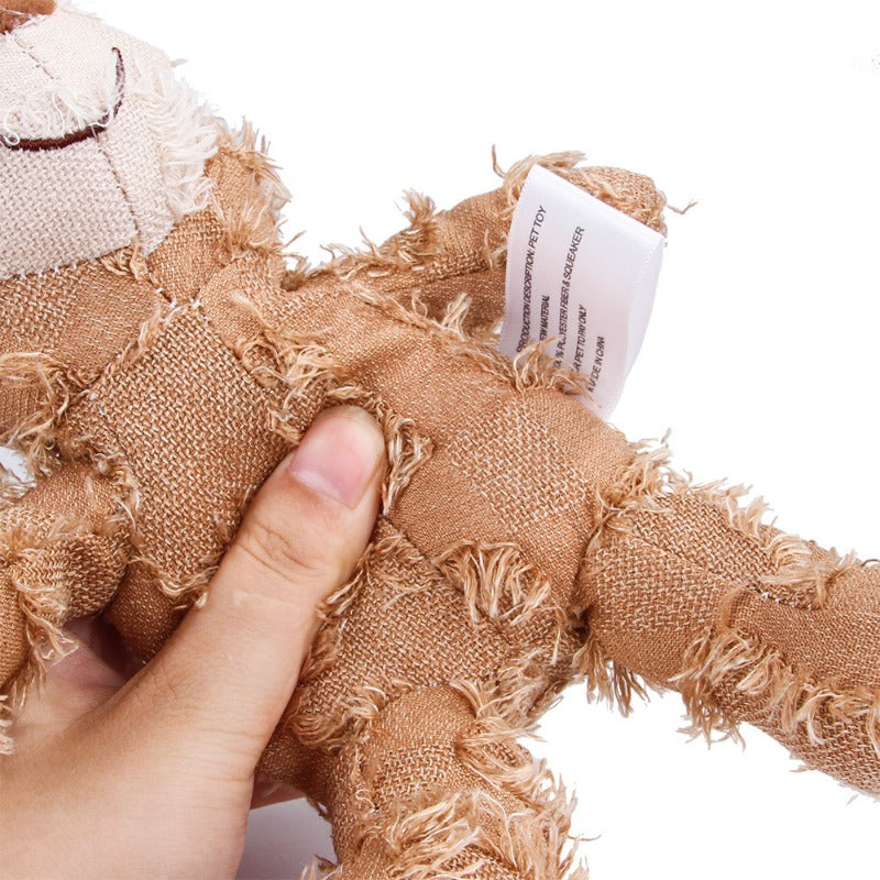 Teddy Bear Squeaky Plush Dog Toy — Interactive Chew & Teeth Cleaning Toy