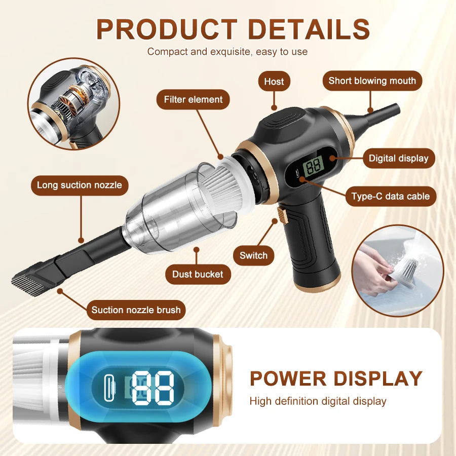 Pet Hair Cordless Handheld Vacuum — Powerful Suction for Dog & Cat Hair, Car & Home