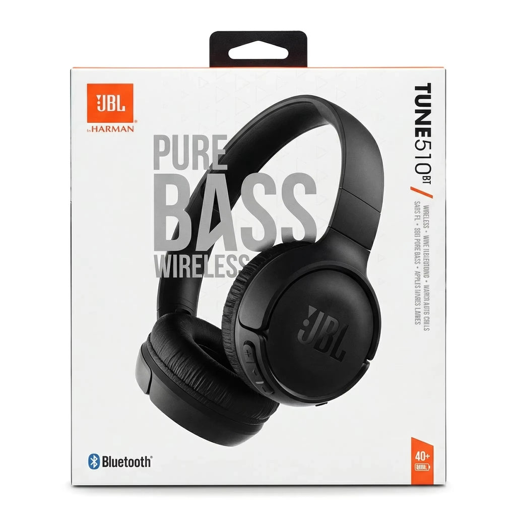 JBL Tune 510BT Wireless Bluetooth Headphones — 40H Playtime, Deep Bass, Over-Ear