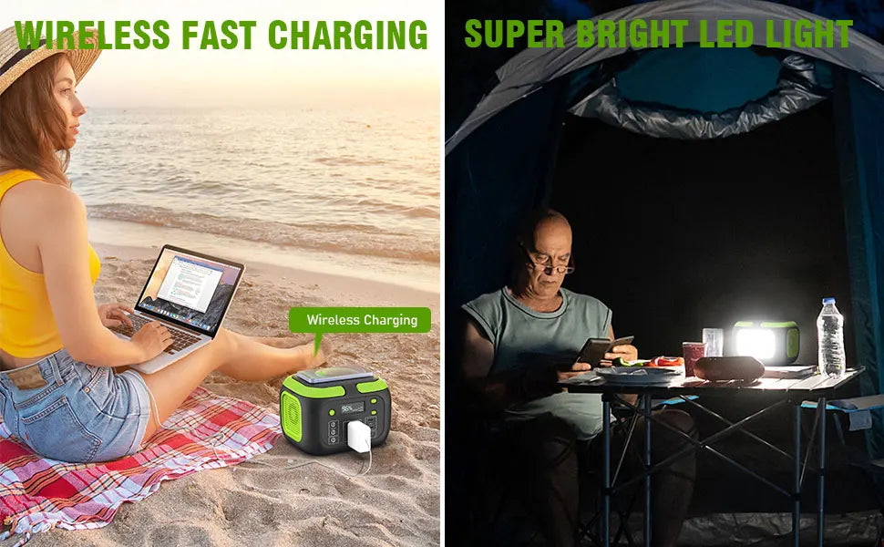 Portable Power Station - Solar Generator for Camping & Home