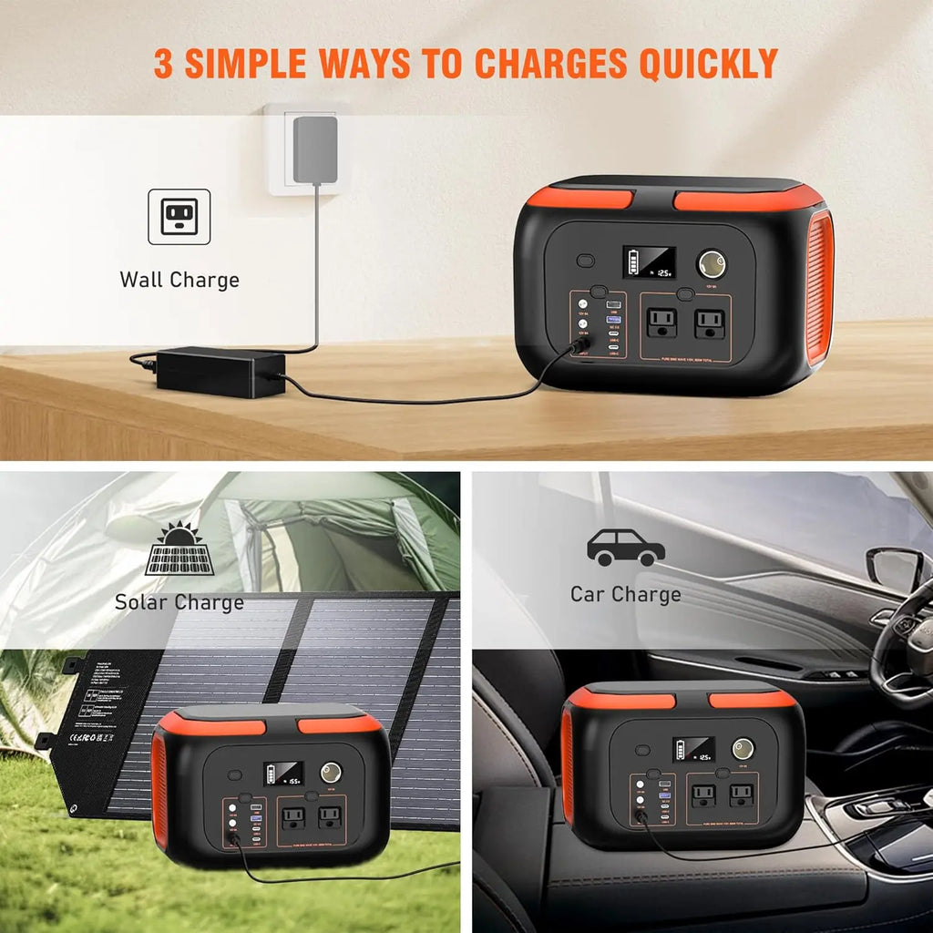 Portable Power Station - Solar Generator for Camping & Home