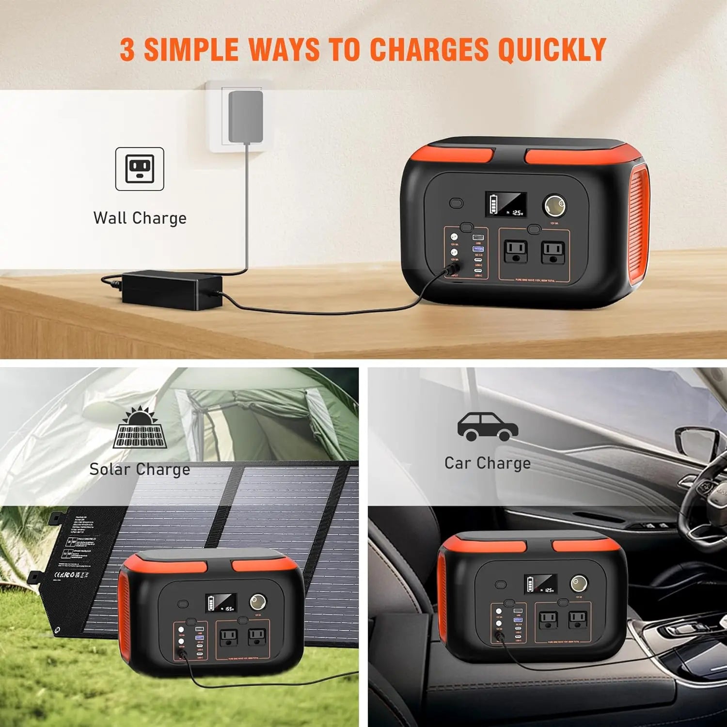Portable Power Station - Solar Generator for Camping & Home