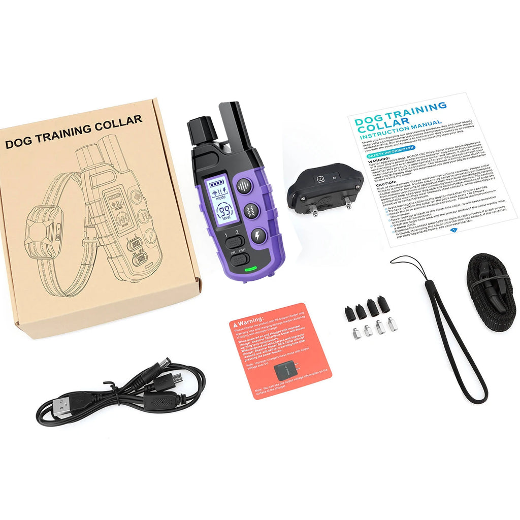 Electric Dog Training Collar with Remote — 3300Ft Range, Waterproof, Shock & Vibration