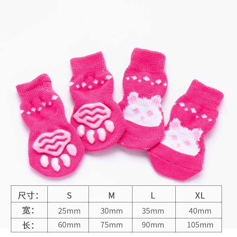 Non-Slip Pet Socks — Paw Protector for Dogs & Cats (4 Pack)