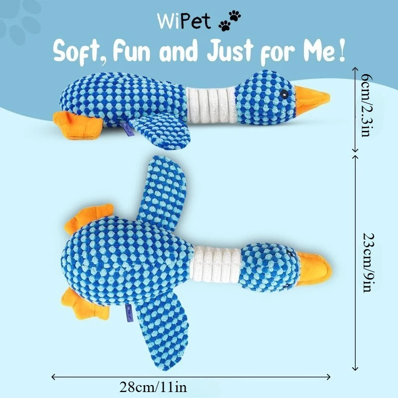 Squeaky Goose Plush Dog Toy — Crinkle Chew Toy for Dogs & Cats