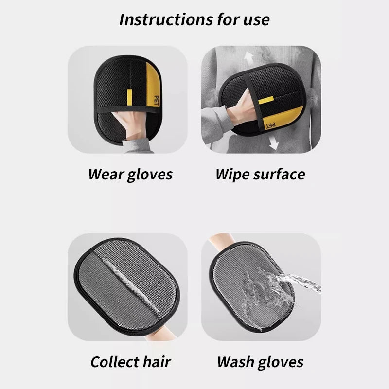 Pet Hair Removal Glove — Reusable Electrostatic Lint & Fur Cleaner for Dogs & Cats
