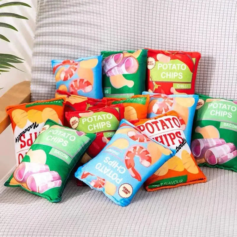 Crunchy Chip Dog Toy — Squeaky Plush Chew Toy for Small & Medium Dogs