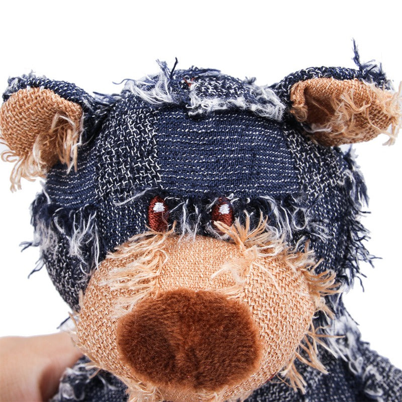 Teddy Bear Squeaky Plush Dog Toy — Interactive Chew & Teeth Cleaning Toy