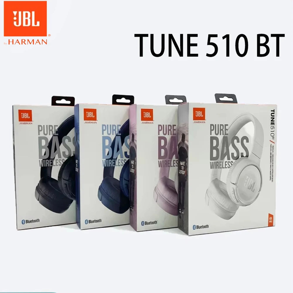 JBL Tune 510BT Wireless Headset — Pure Bass, 40H Battery, Fast Charging, Foldable