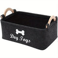 Felt Pet Toy Storage Box — Organizer Basket for Dog & Cat Toys