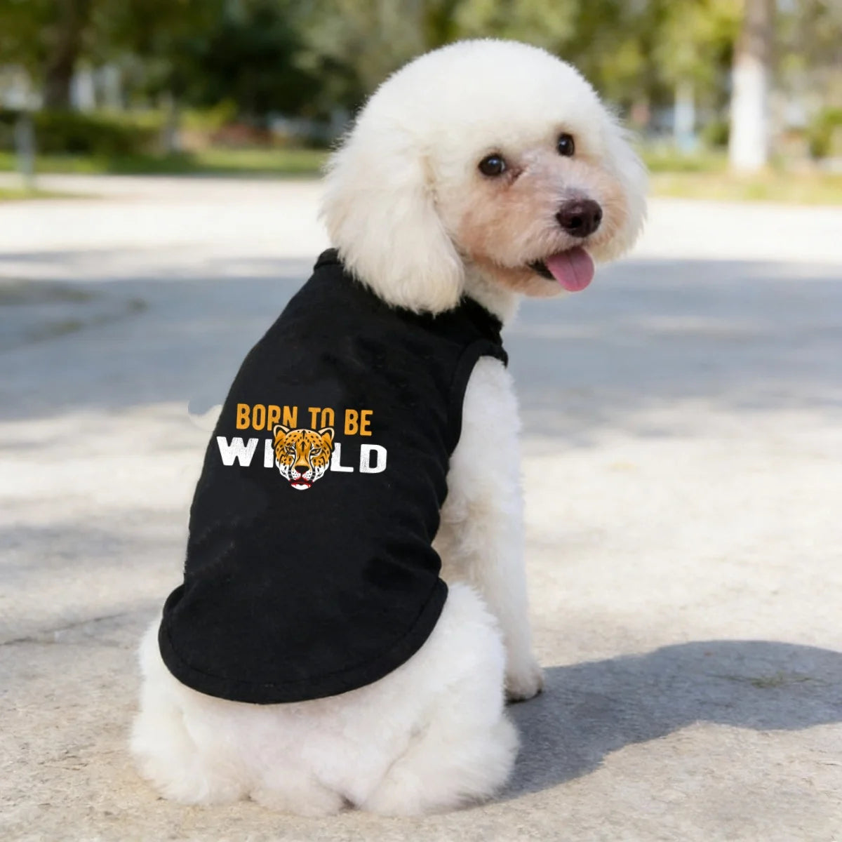Fashion Printed Pet T-Shirt — Cute Polyester Dog Shirt for Indoor & Outdoor