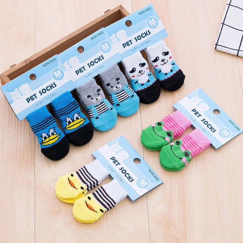 Non-Slip Pet Socks — Paw Protector for Dogs & Cats (4 Pack)