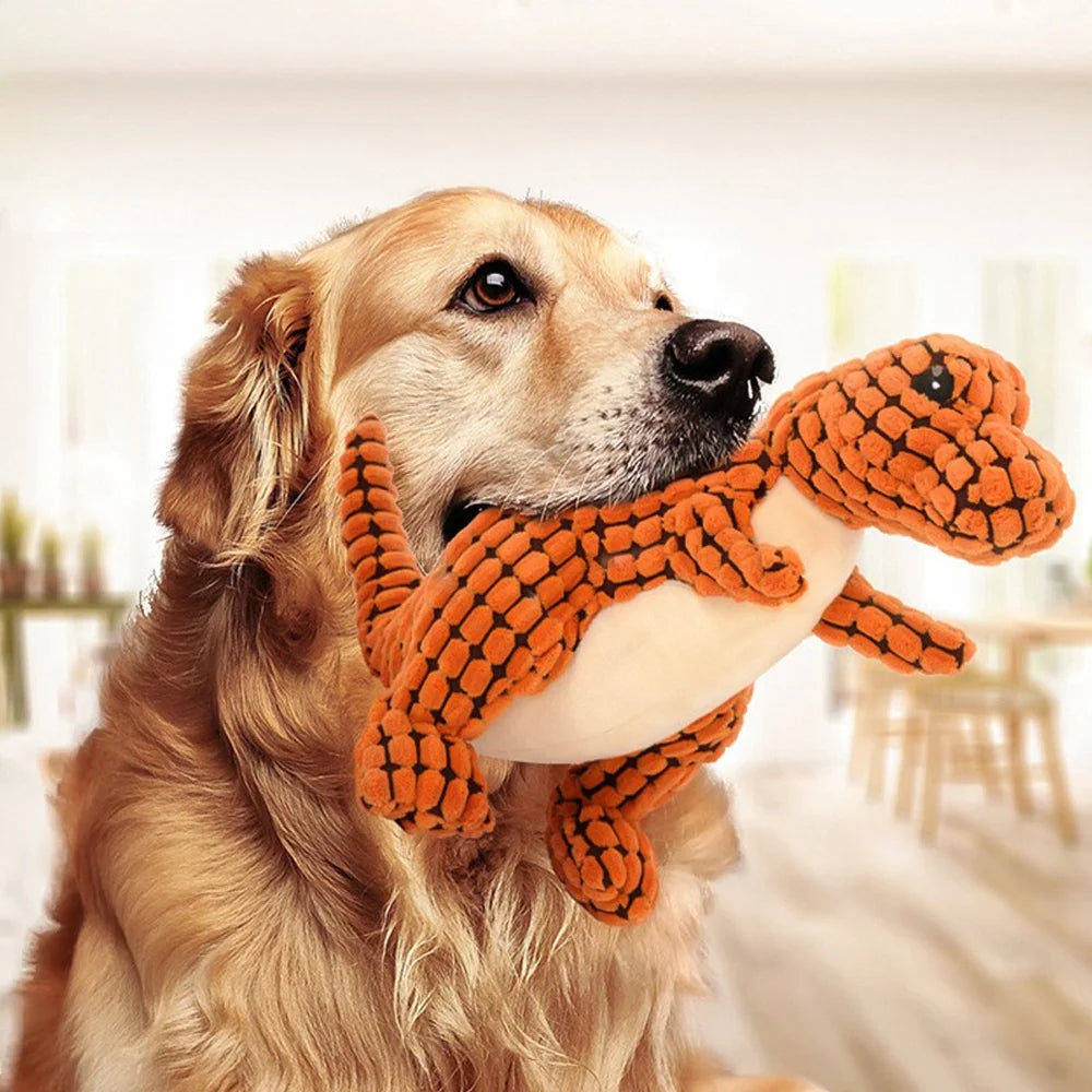 Plush Dinosaur Chew Toy for Dogs & Cats — Interactive Stuffed Animal Toy