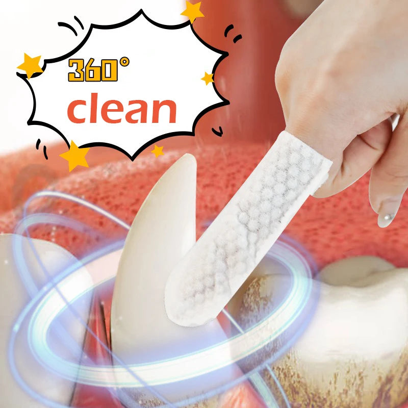 Dog & Cat Finger Toothbrush Wipes — Disposable Dental Cleaning for Fresh Breath