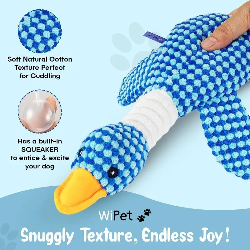 Squeaky Goose Plush Dog Toy — Crinkle Chew Toy for Dogs & Cats
