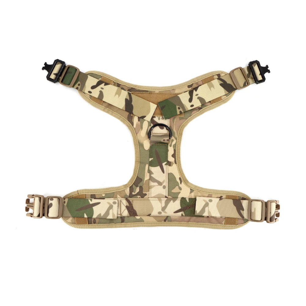 Tactical Military Dog Harness & Leash Set — No-Pull Training Vest for Large Dogs