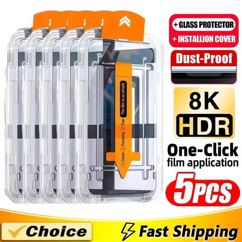 HD Tempered Glass Screen Protector for iPhone — All Models | Dust-Free Easy Install
