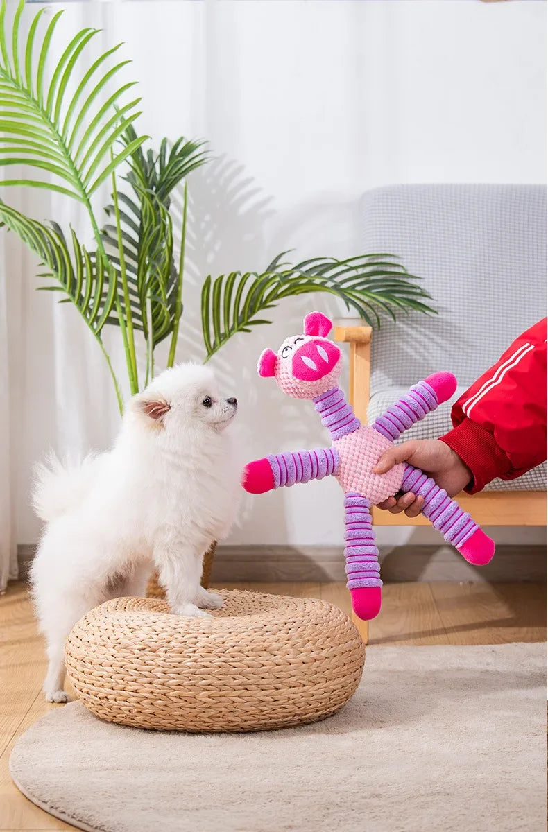 Large Squeaky Animal Plush Toy — Durable Chew & Molar Training Toy for Dogs
