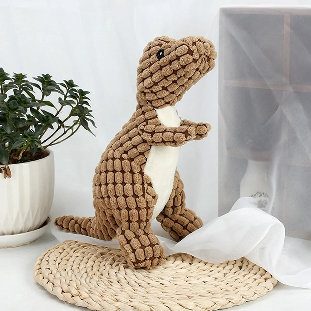 Plush Dinosaur Chew Toy for Dogs & Cats — Interactive Stuffed Animal Toy