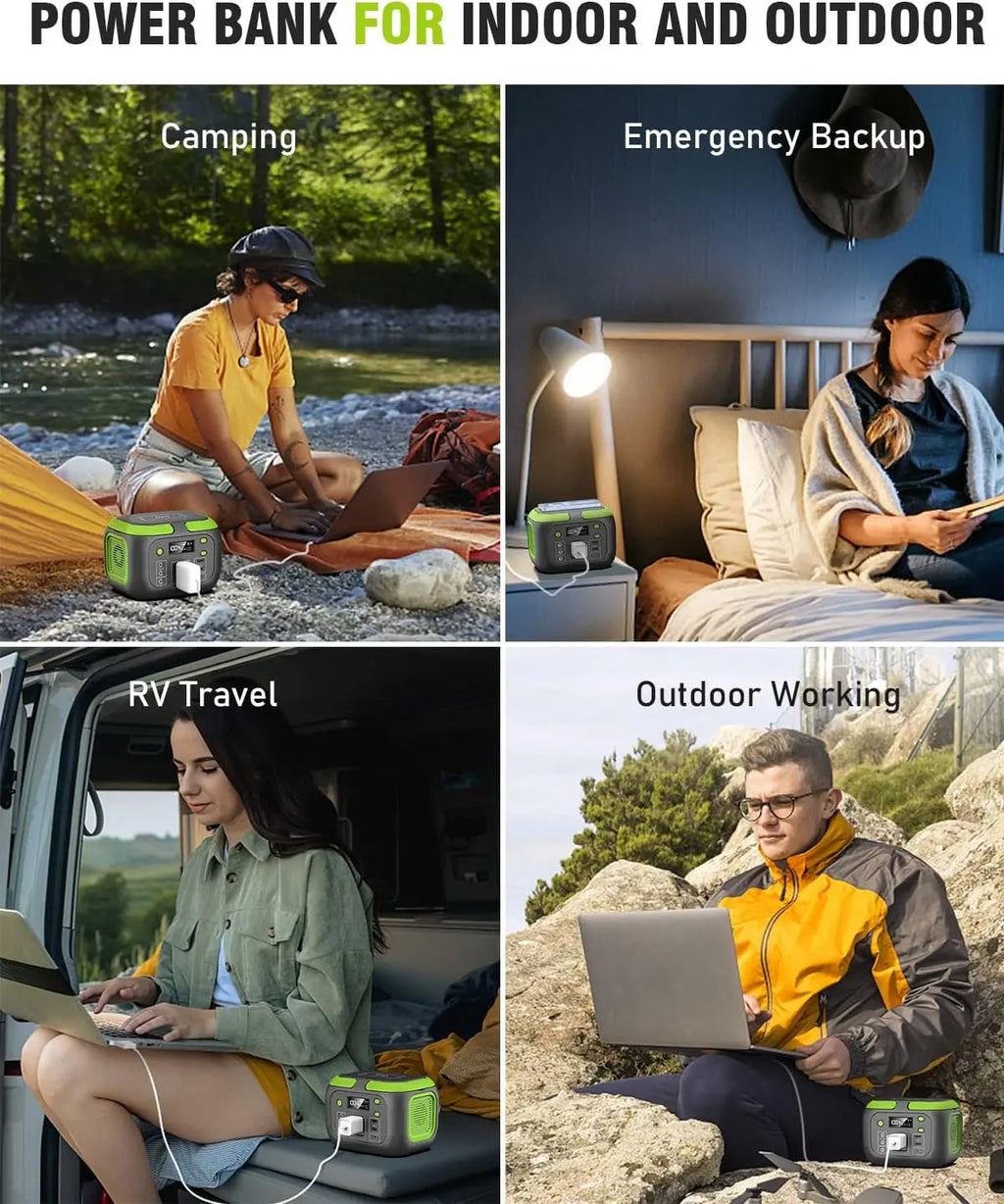 Portable Power Station - Solar Generator for Camping & Home