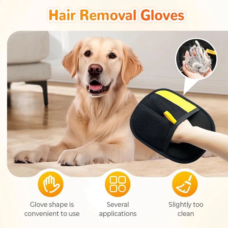 Pet Hair Removal Glove — Reusable Electrostatic Lint & Fur Cleaner for Dogs & Cats