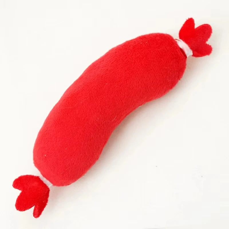 Hot Dog Squeaky Plush Toy — Bite-Resistant Interactive Chew Toy for Dogs