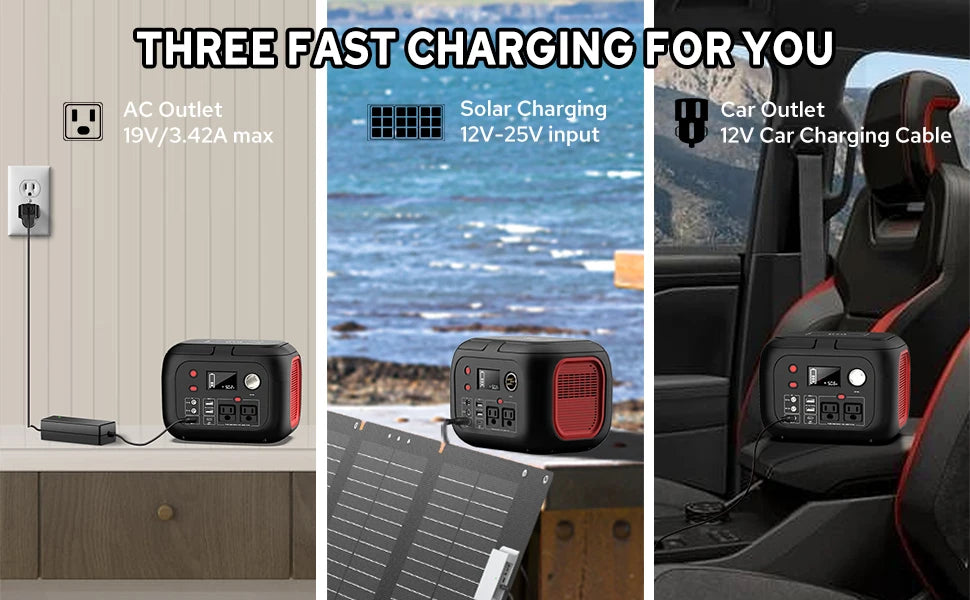 Portable Power Station - Solar Generator for Camping & Home