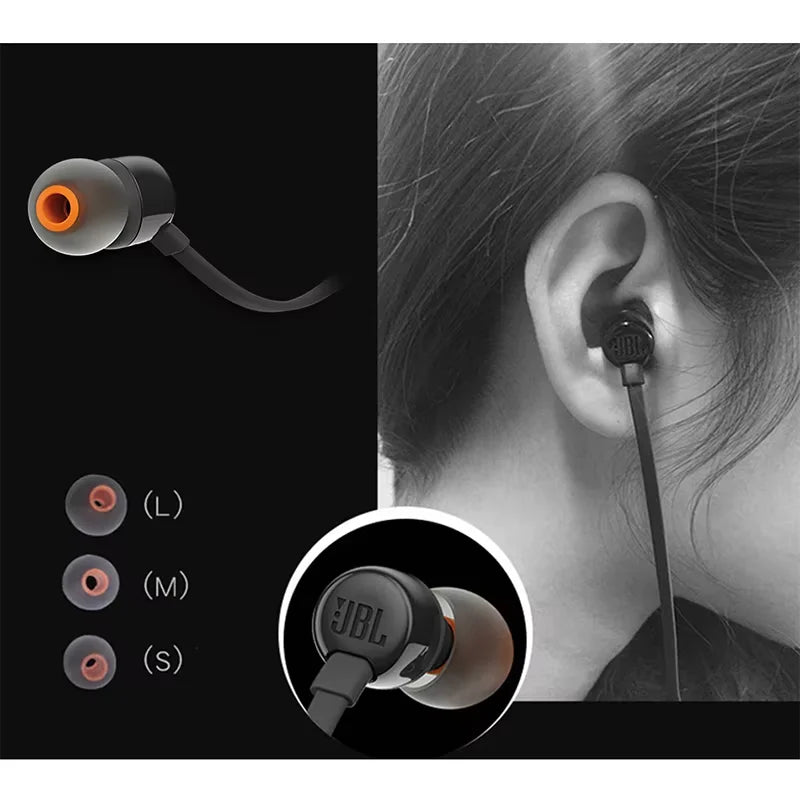 JBL TUNE Wired Earphones — Deep Bass In-Ear Headset with Microphone