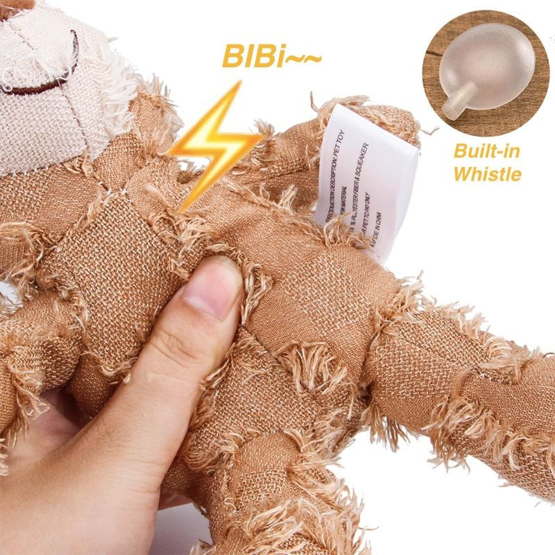Teddy Bear Squeaky Plush Dog Toy — Interactive Chew & Teeth Cleaning Toy