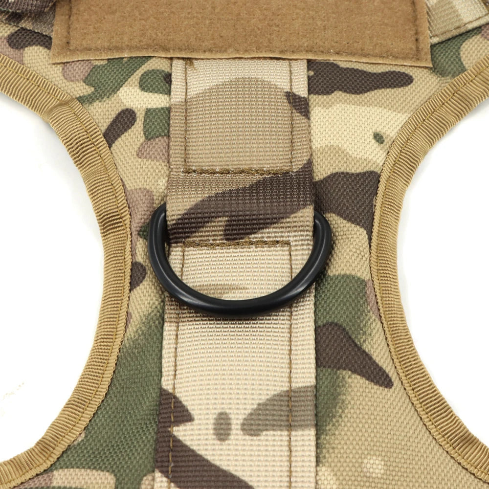 Tactical Military Dog Harness & Leash Set — No-Pull Training Vest for Large Dogs