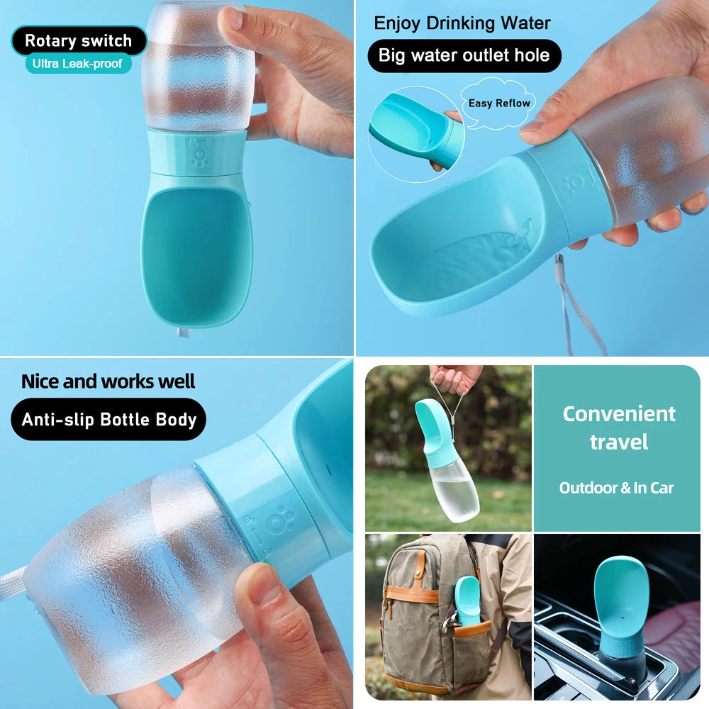Portable Dog Water Bottle — Leak-Proof Travel Dispenser for Dogs & Cats