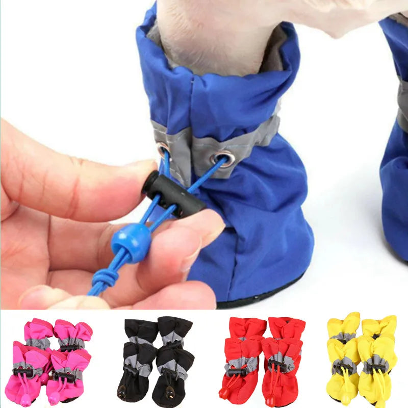Waterproof Dog Boots – Set of 4 | Anti-Slip Rain Shoes for Pets