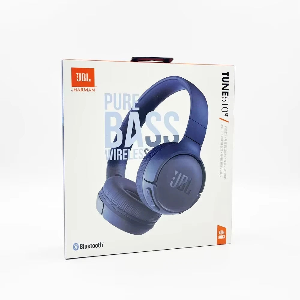 JBL Tune 510BT Wireless Headset — Pure Bass, 40H Battery, Fast Charging, Foldable