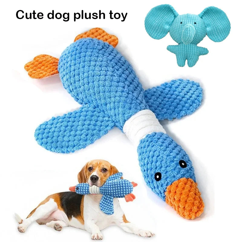 Squeaky Goose Plush Dog Toy — Crinkle Chew Toy for Dogs & Cats