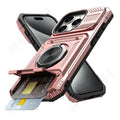 Magnetic Ring Wallet iPhone Case — Heavy Duty | Card Slot + Kickstand | All Models