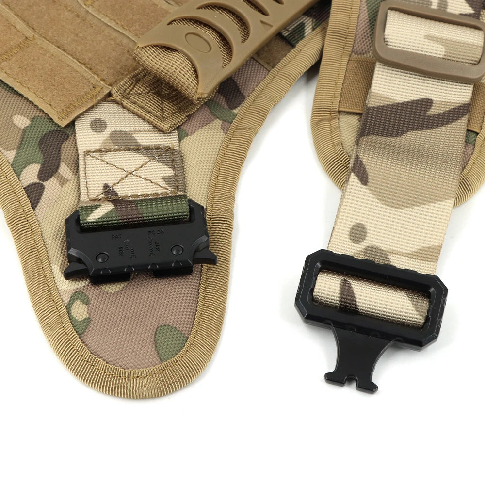 Tactical Military Dog Harness & Leash Set — No-Pull Training Vest for Large Dogs