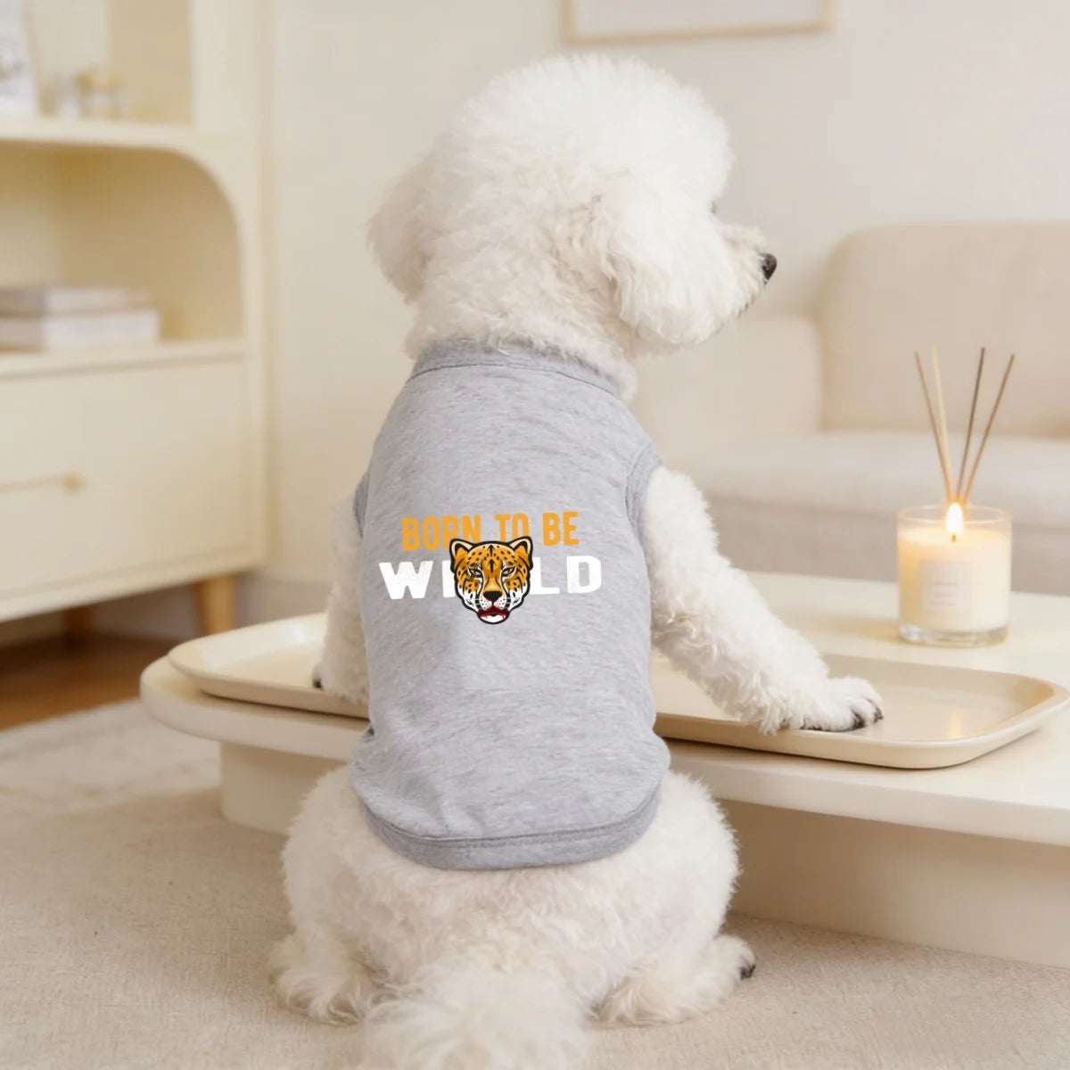 Fashion Printed Pet T-Shirt — Cute Polyester Dog Shirt for Indoor & Outdoor