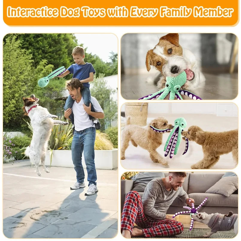 Octopus Shell Puzzle Toy — Interactive Squeaky Chew Toy for Dogs & Cats