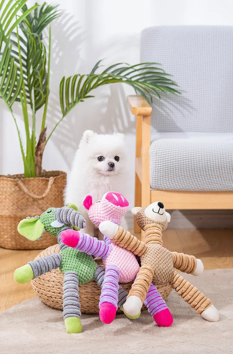 Large Squeaky Animal Plush Toy — Durable Chew & Molar Training Toy for Dogs