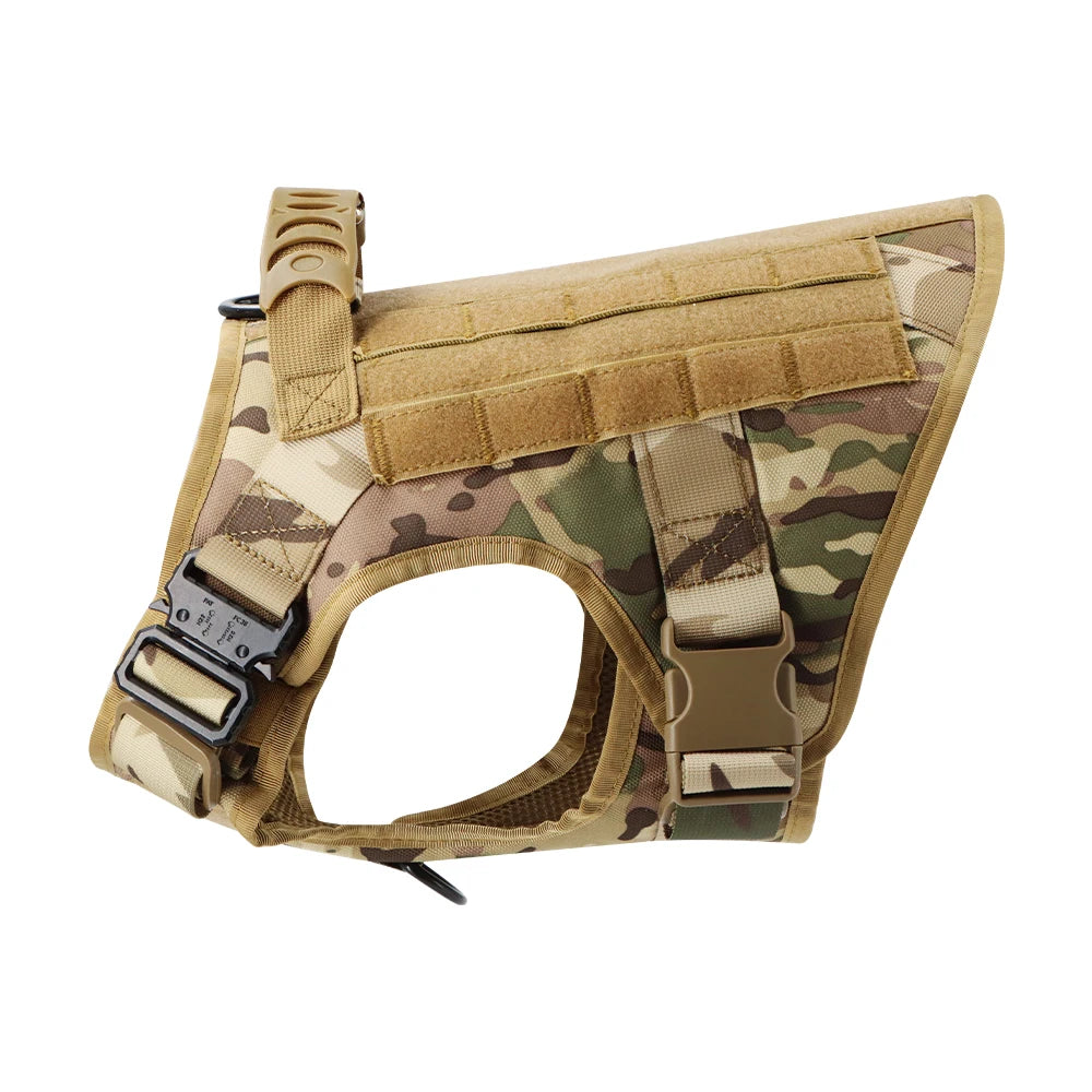 Tactical Military Dog Harness & Leash Set — No-Pull Training Vest for Large Dogs