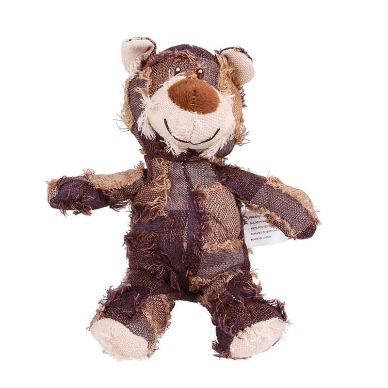 Teddy Bear Squeaky Plush Dog Toy — Interactive Chew & Teeth Cleaning Toy