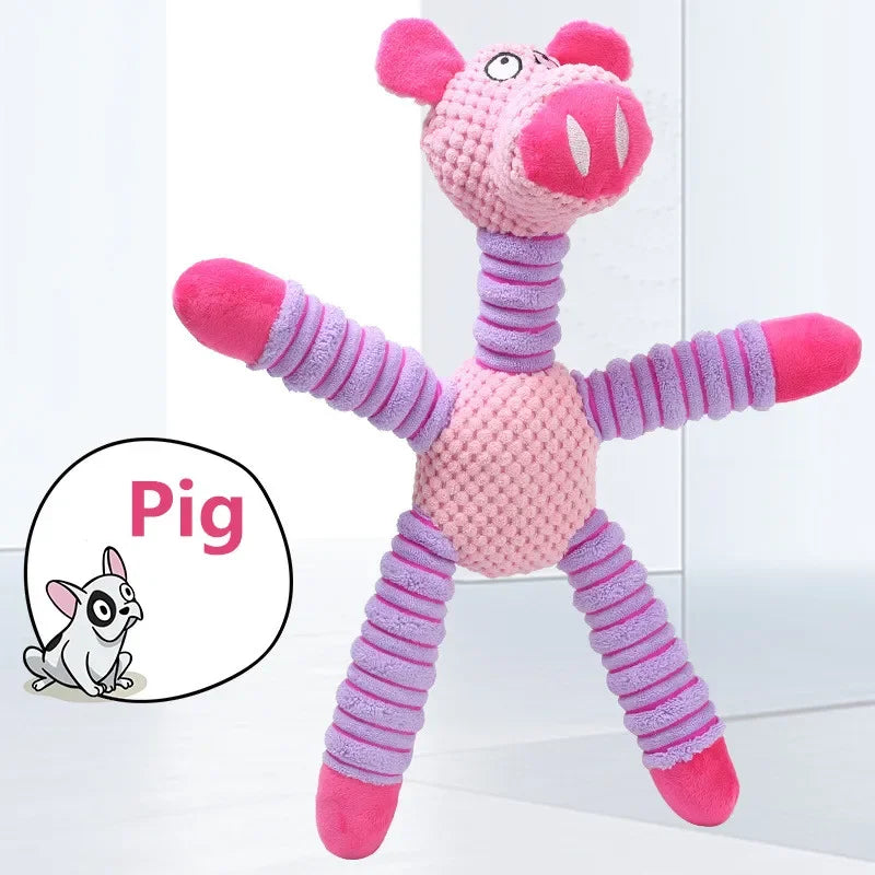 Large Squeaky Animal Plush Toy — Durable Chew & Molar Training Toy for Dogs