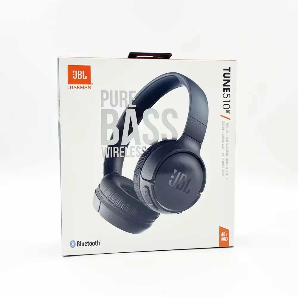 JBL Tune 510BT Wireless Headset — Pure Bass, 40H Battery, Fast Charging, Foldable